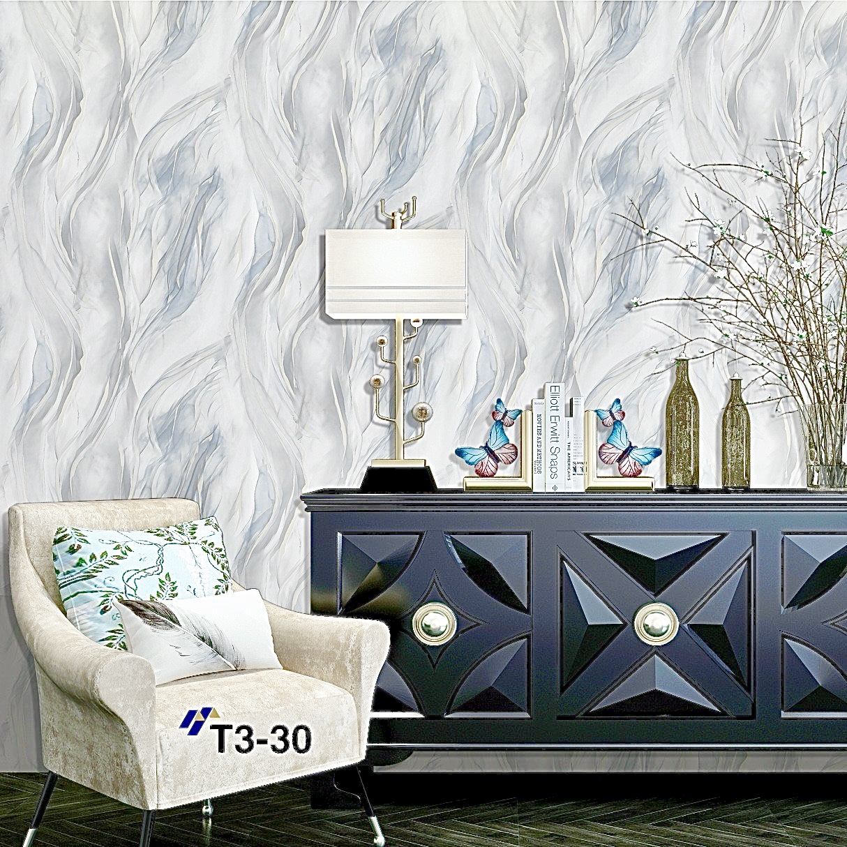 Abstract expressive style with a free flow of paints, brush strokes, lines, curves, and swirls Premium Quality 3D Deep Embossed Wallpaper T3 10, 12, 21,30, - Image 9