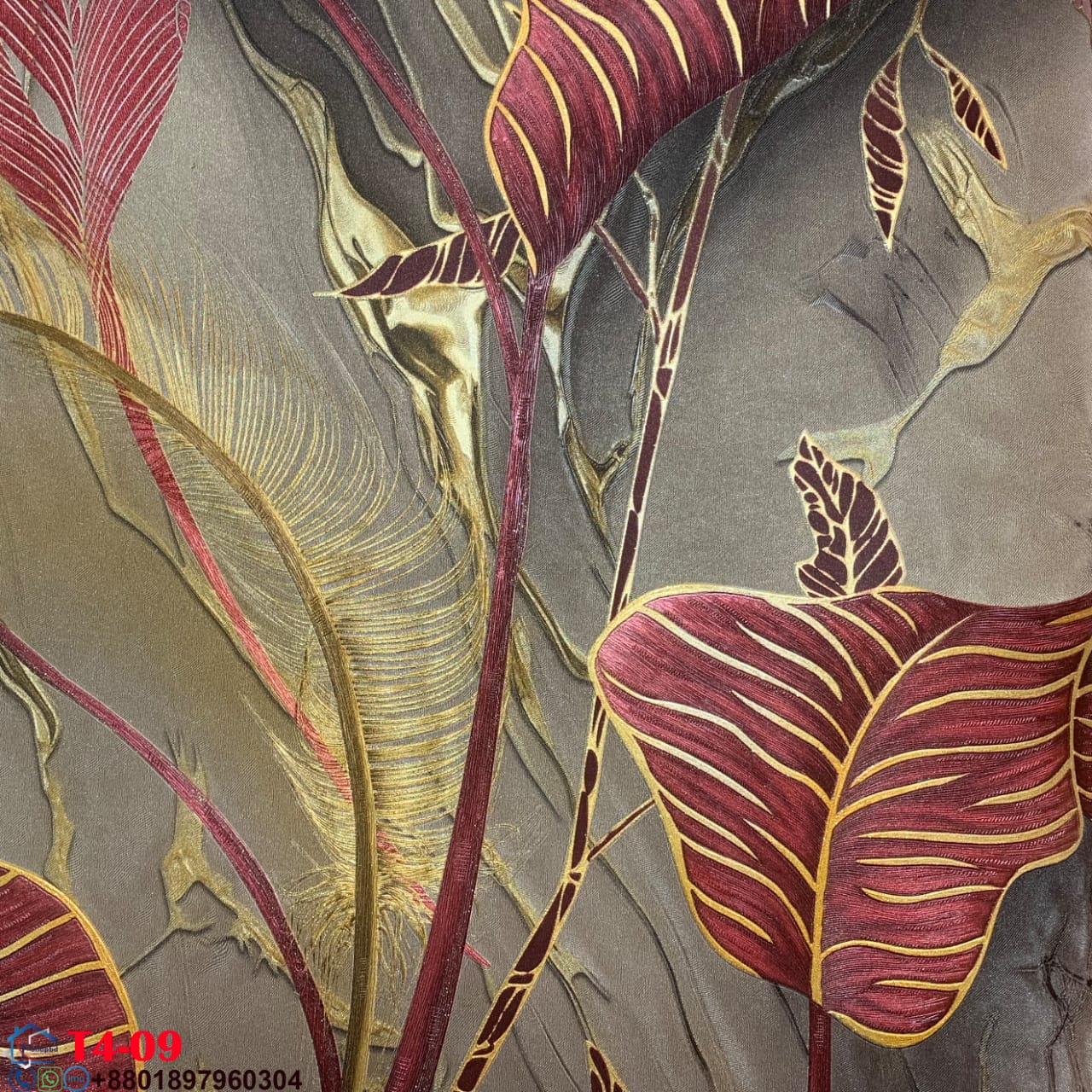 2026 Home Decoration PVC Wallpaper with Leaves Pattern Wall Covering 3D Wallpaper Home Decoration-Materials Vinyl Factory Manufacturer Cheap Price T4 03,05,07,09 - Image 6