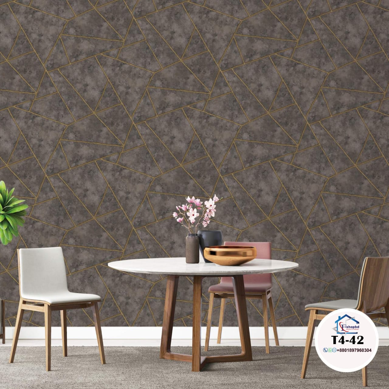 2026 Home Decoration PVC Wallpaper with Leaves Pattern Wall Covering 3D Wallpaper Home Decoration-Materials Vinyl Factory Manufacturer Cheap Price T4 40,42