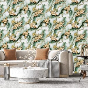Modern Abstract Golden White Leaves Canvas Wall Art 3D Wallpaper T5 11